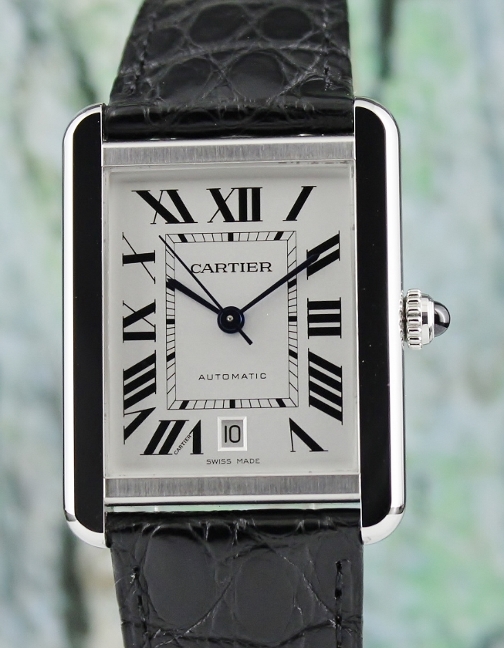 (image for) LIKE NEW CARTIER STAINLESS STEEL TANK SOLO XL AUTOMATIC WATCH / W5200027